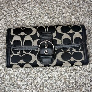 Coach signature wallet black and grey